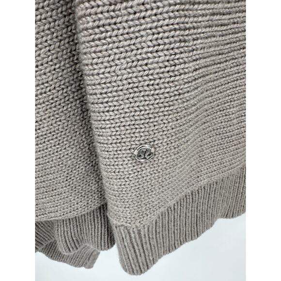 Lululemon Wrap it up Big Rib Sweater with Elbow patches Gray Small - Picture 3 of 8